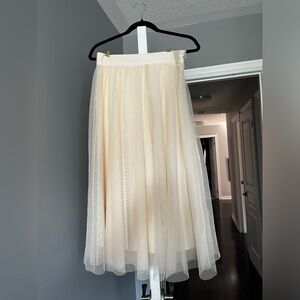 Cream Tulle Maxi Skirt